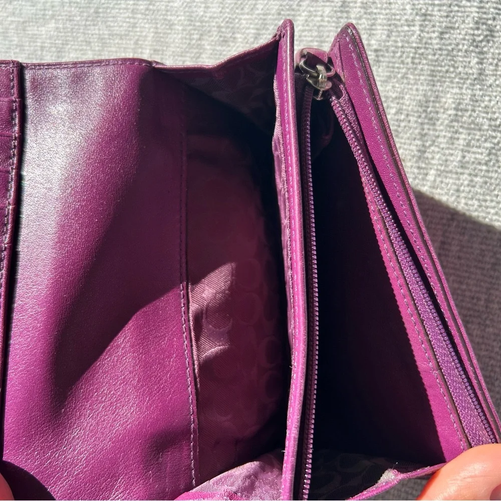 Coach Fuchsia Leather Wallet - Picture 6 of 6